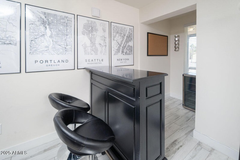 Bar with wine fridge