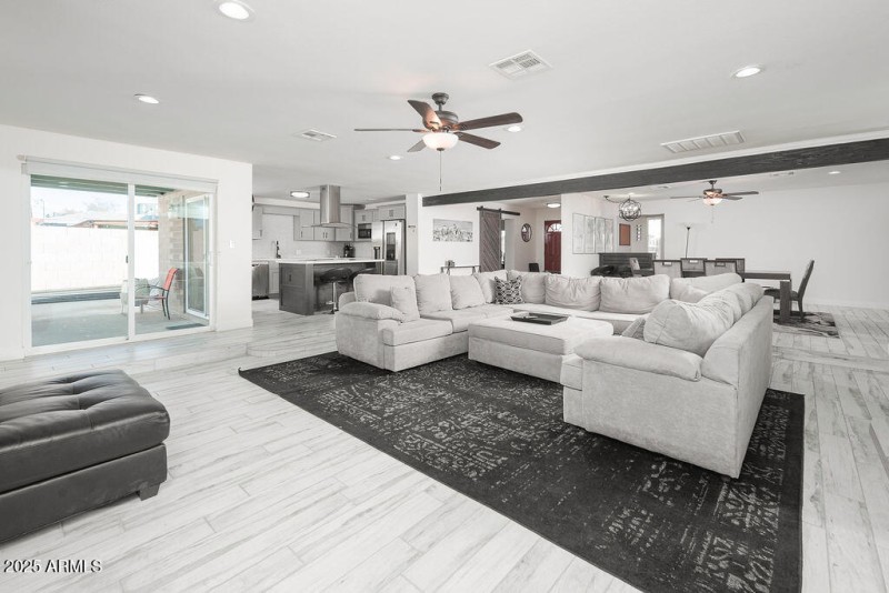 Living area from right of fireplace