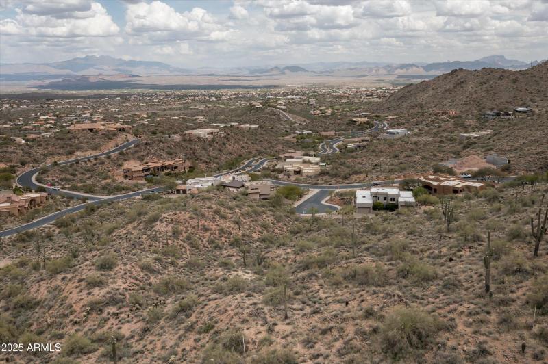 Aerail from rear with views