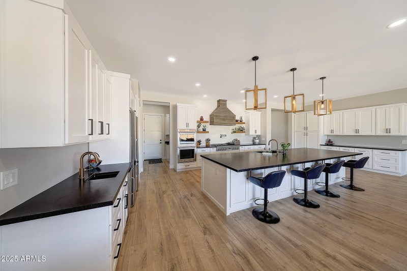 Kitchen with double sinks