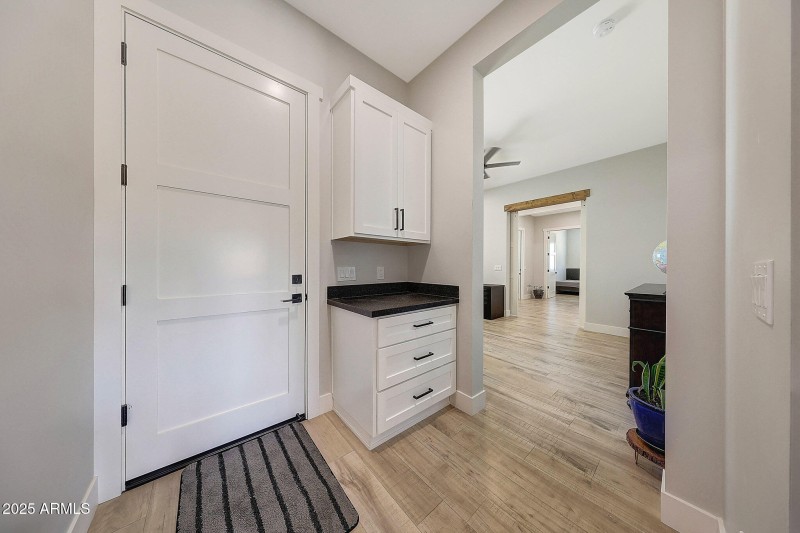 Entrance to four car garage