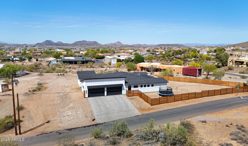 Drone view looking west