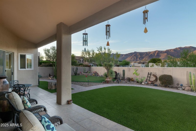 Synthetic grass in back