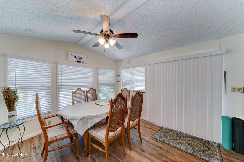 dining area opens onto covered patio