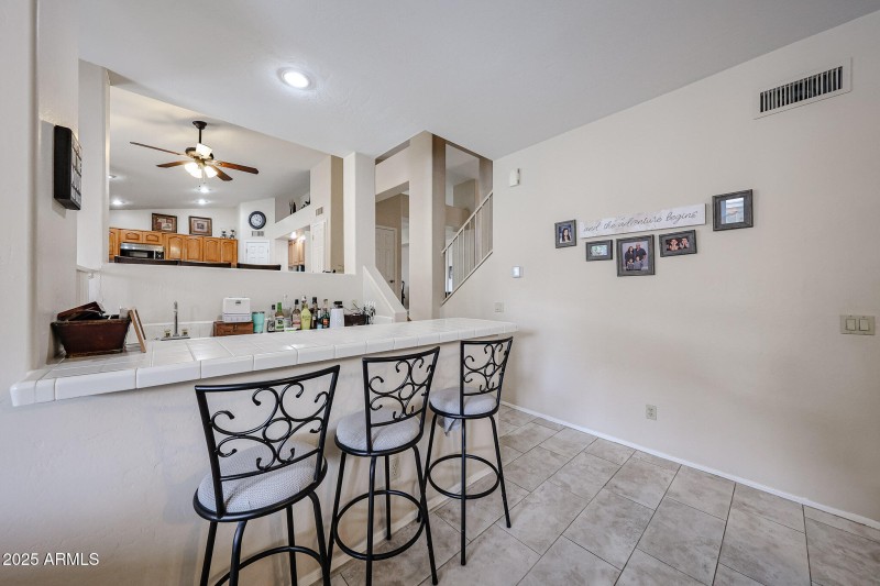 Wet bar in family room