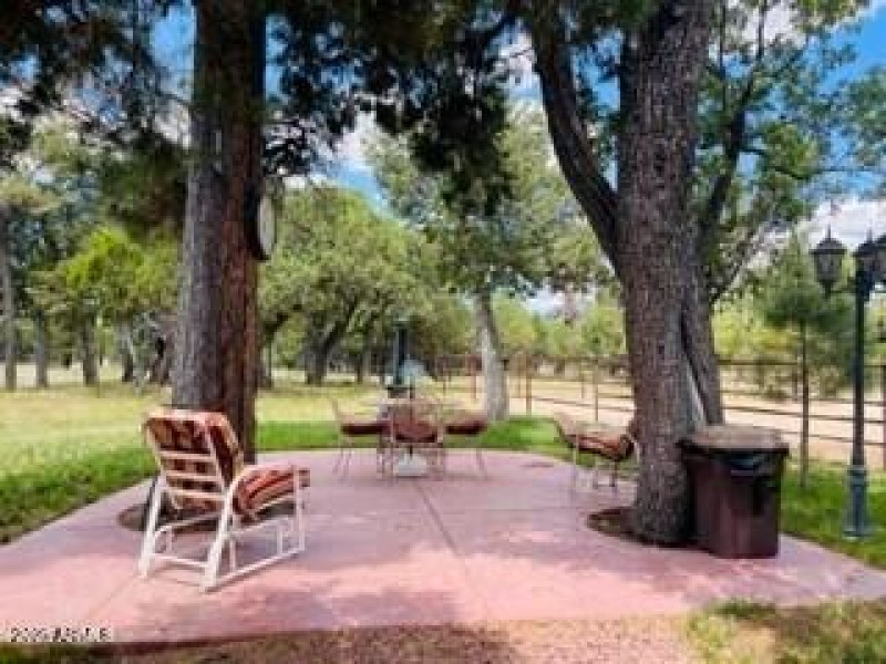 backyard paved sitting area