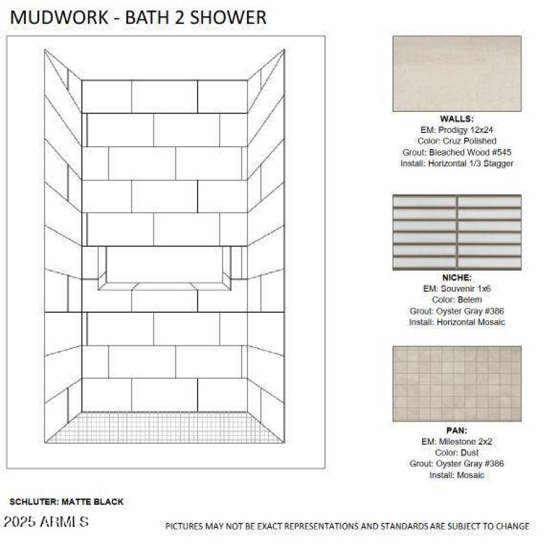 Bath 2 Shower Tile and Niche