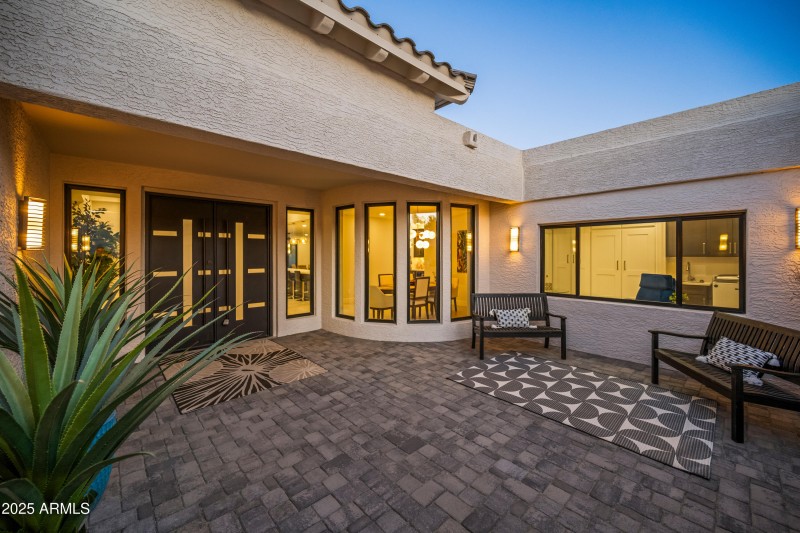 Elegant Courtyard at Dusk