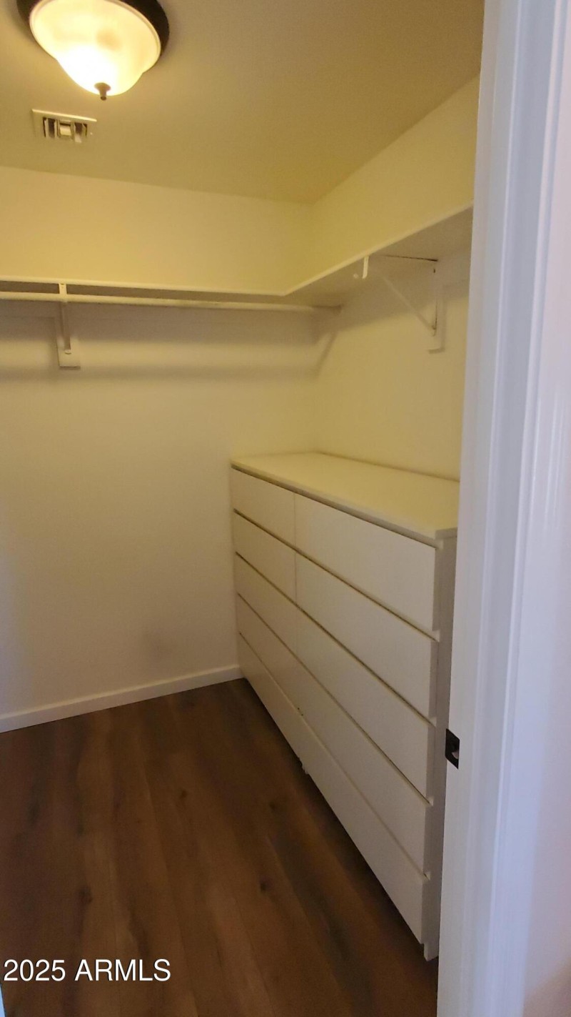 Built-in dresser in closet