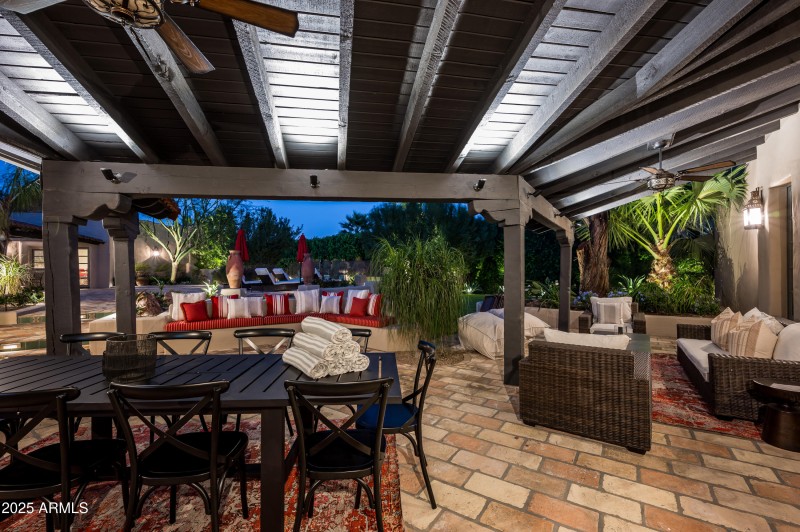 Covered exterior dining