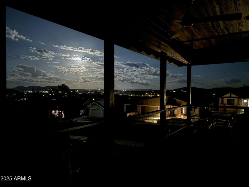 Night view of town from back deck