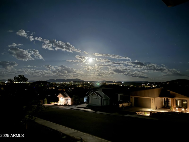 Night view of town from back deck
