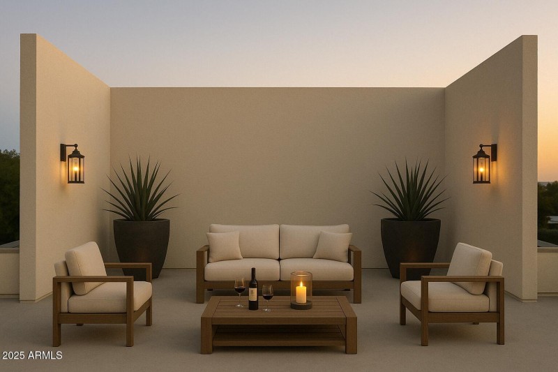 North Outdoor Roof Patio Staged