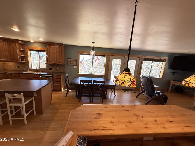 View from behind bar