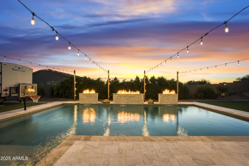 Custom-designed Waterfall W/ Flames