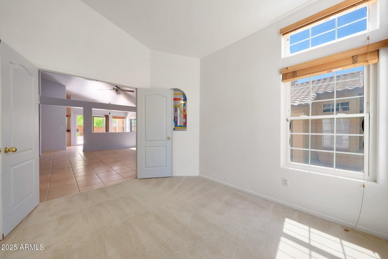 Front bonus room with French doors