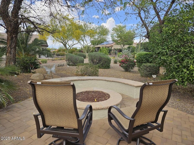 Firepit and seating area