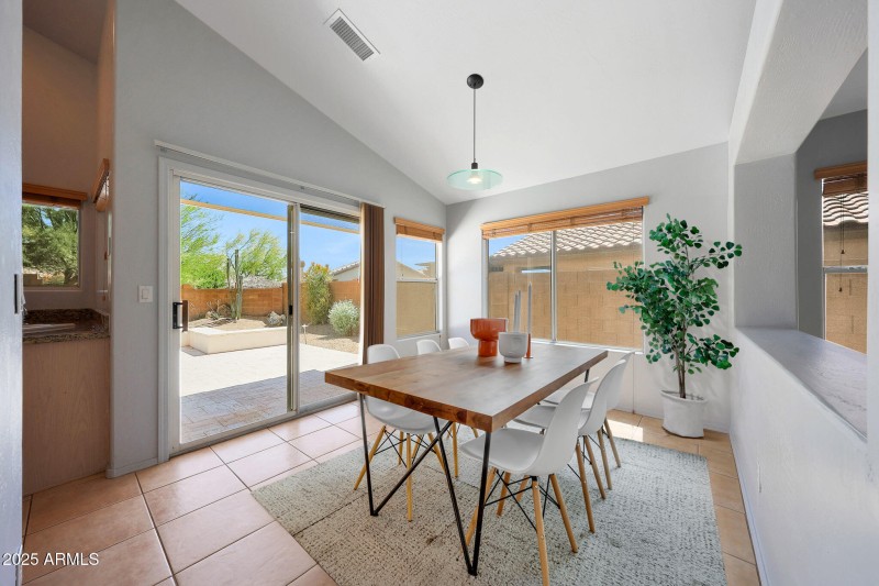 Virtually-staged dining area