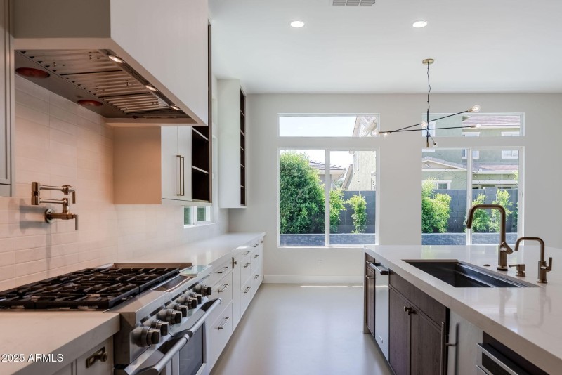 Custom Hood, waterfall island