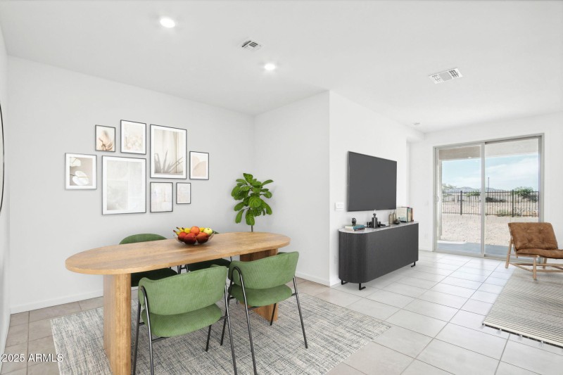 Dining or Living space staged