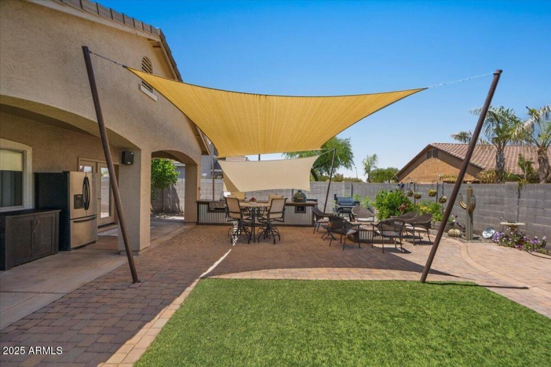 Shaded extended patio