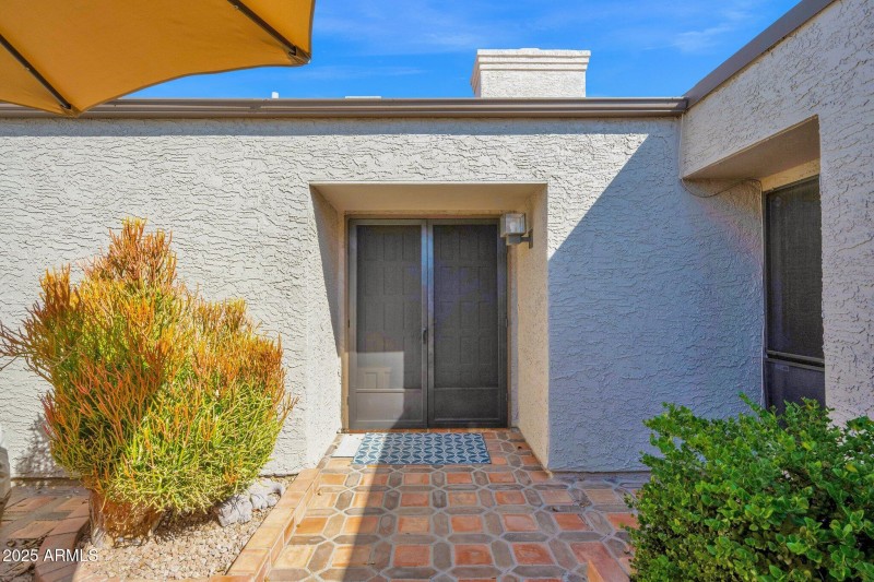 front entry at off court yard