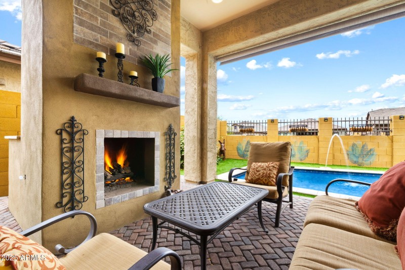 Fireplace Patio and Pool