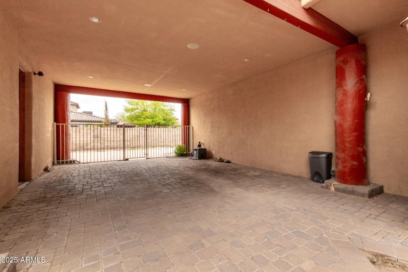 Gated Covered Drive-Through Area