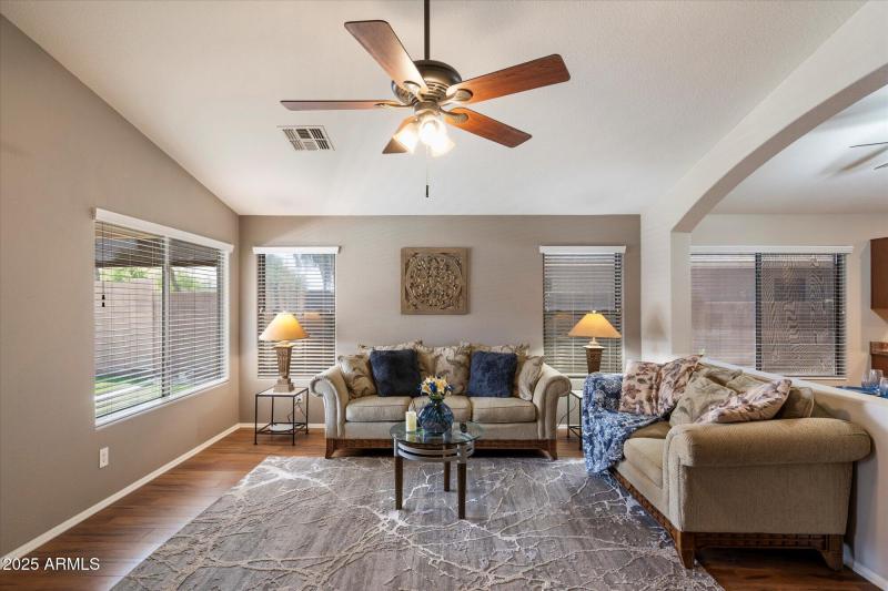 Cozy Family Room with view to pool