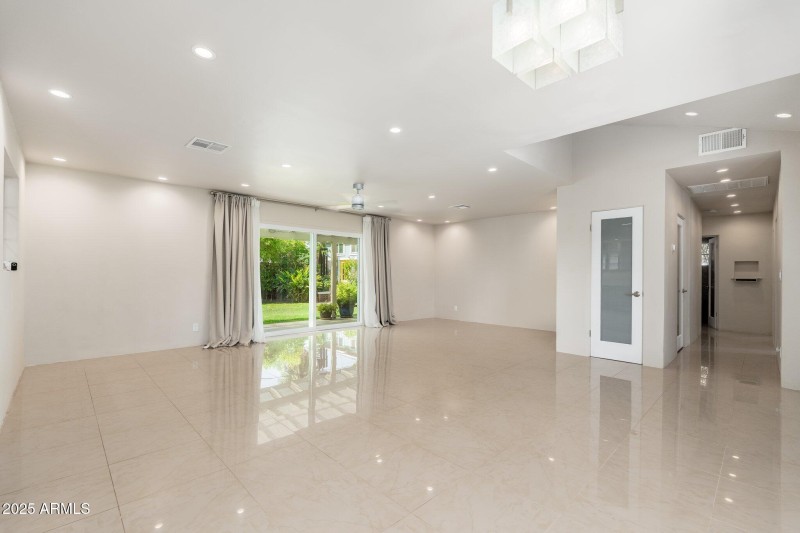 Open living and dining space