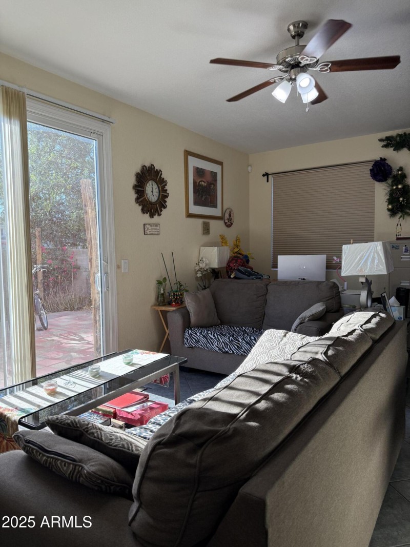 Living room overlooking back patio