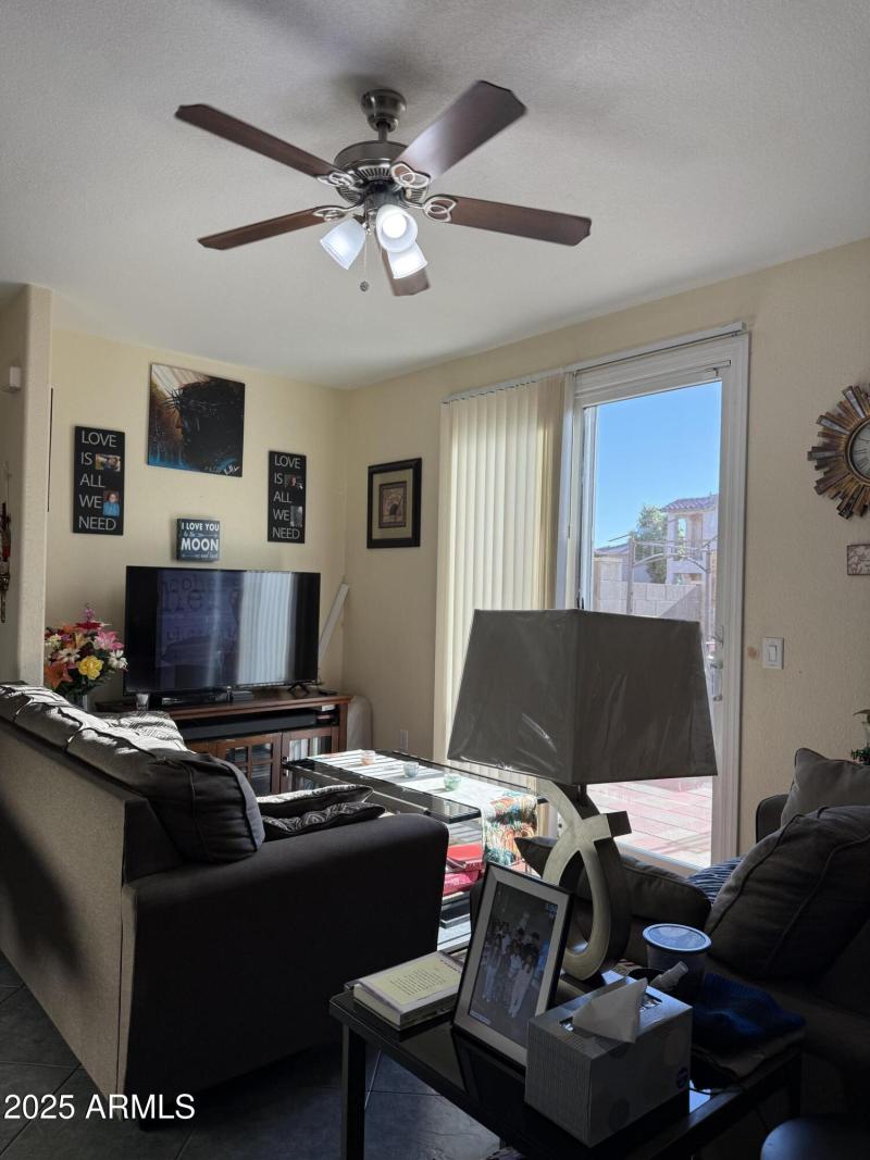 Living room next to kitchen