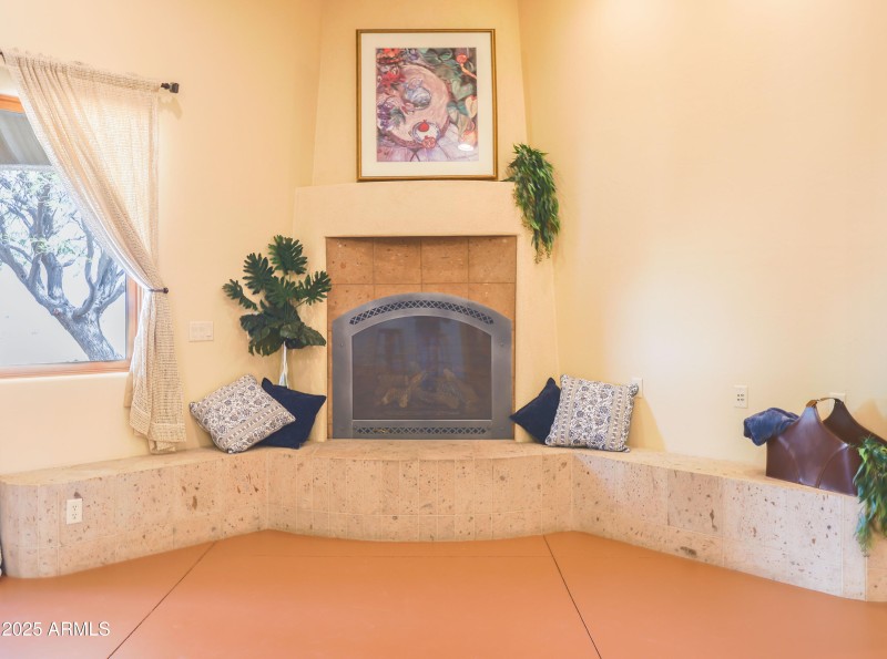 Fireplace and Built in Seating