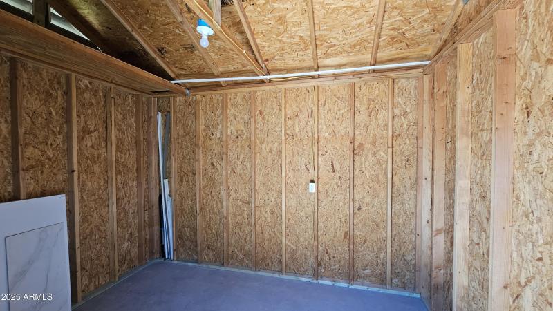 Stuccoed Site built shed