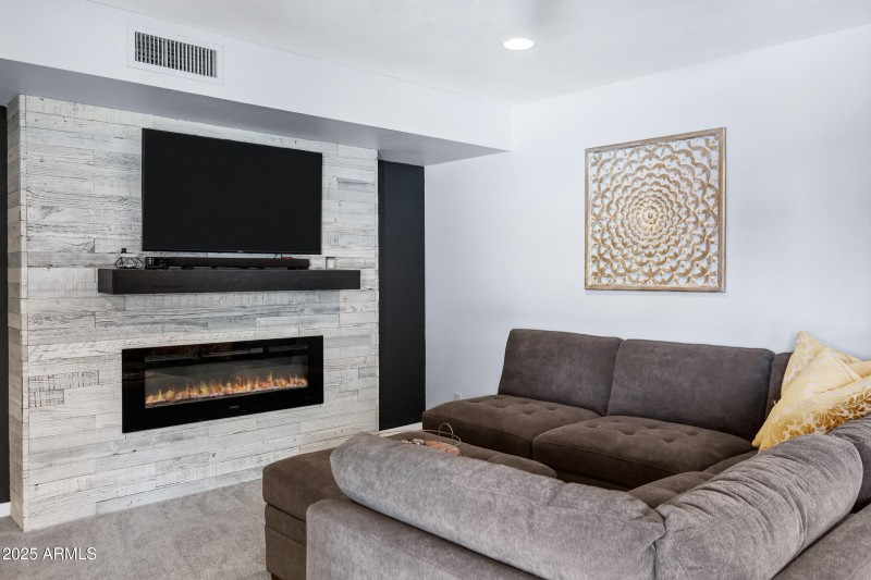 Electric Fireplace in Primary Suite