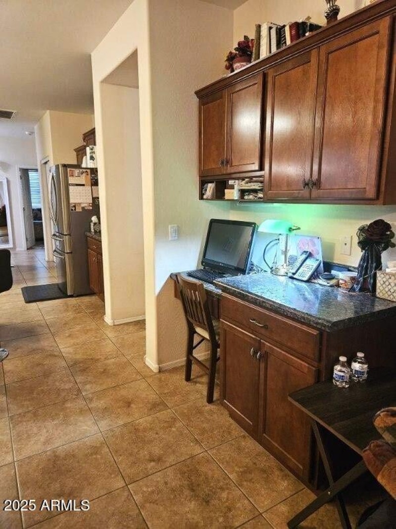 Desk space in the kitchen.
