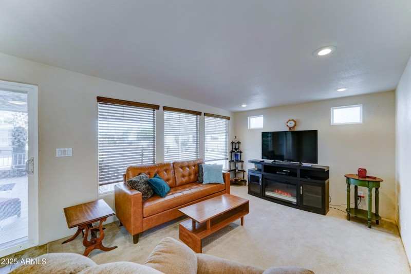 Electric fireplace_step out onto patio