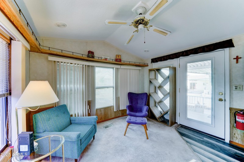 Inside window blinds on front door