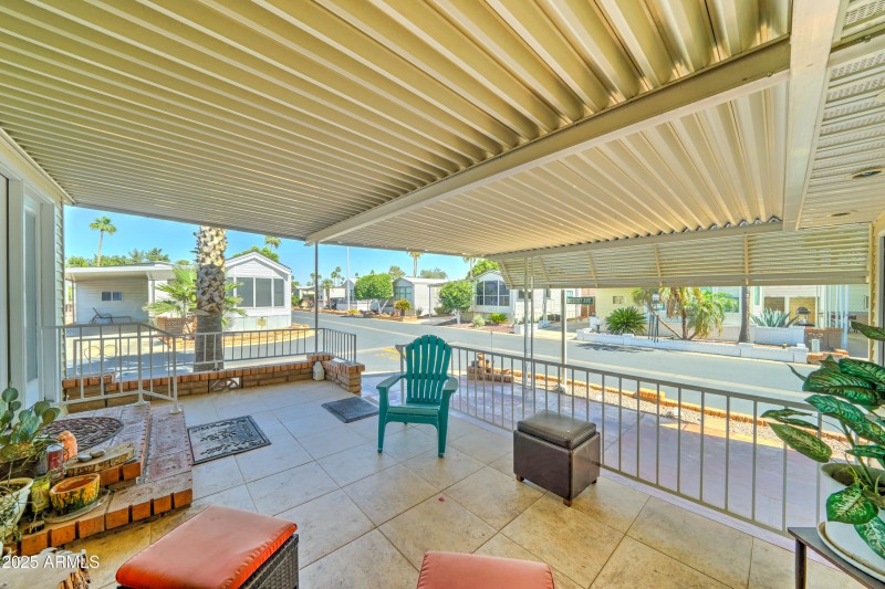 Welcoming covered patio
