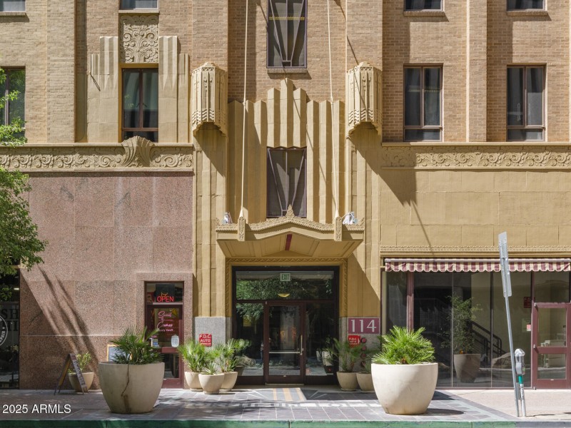 Front facing Adams Street