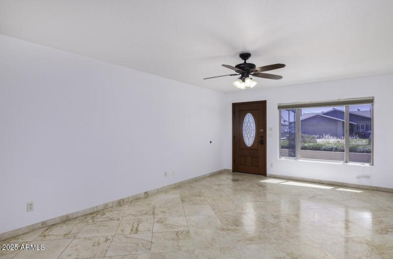 Beautiful travertine throughout