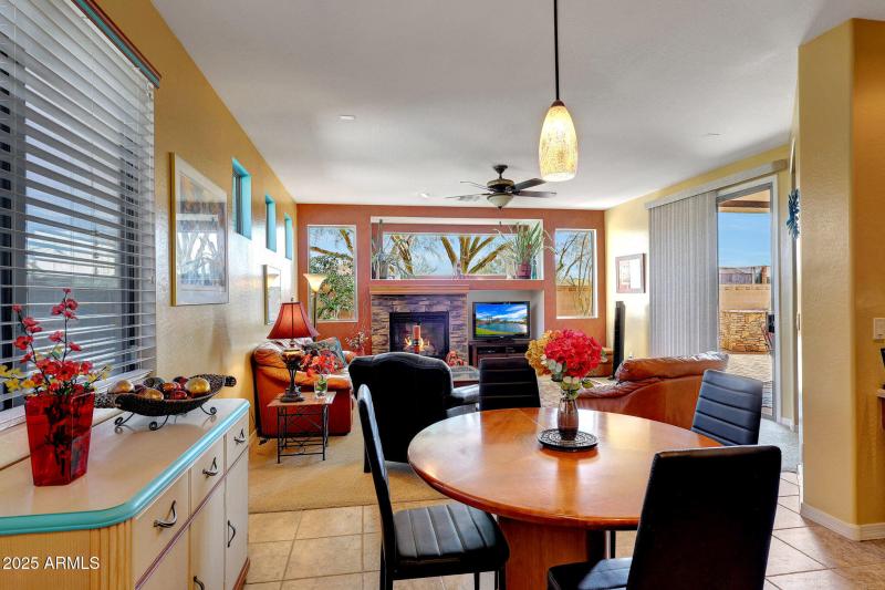 Great dining view of f/p