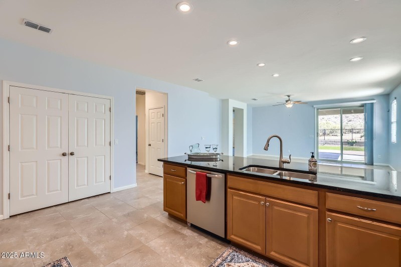 Kitchen and double door pantry