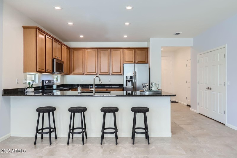 Kitchen with LED can lights