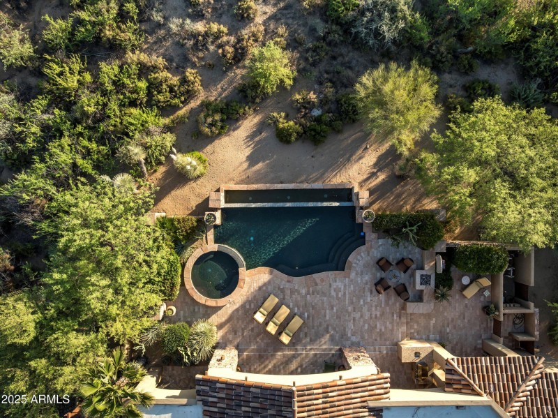 Aerial of spa & pool