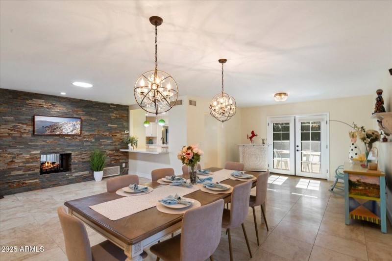 Fireplace in Dinning Room