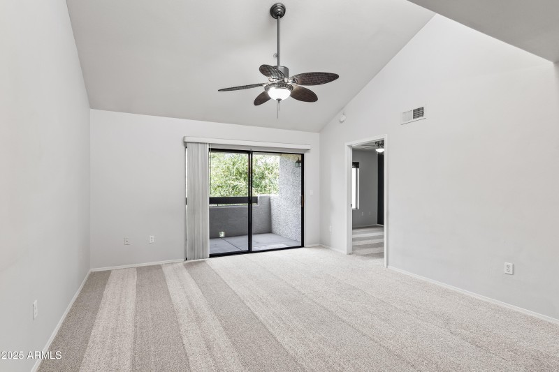 Living Area W/ Vaulted Ceiling
