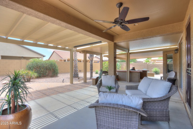 Spacious patio w/fans