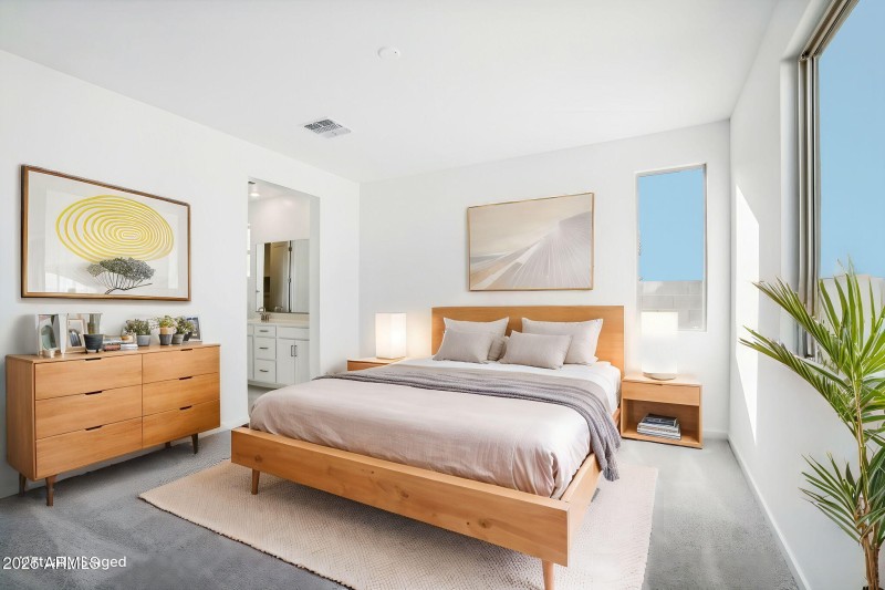 Primary Bedroom staged