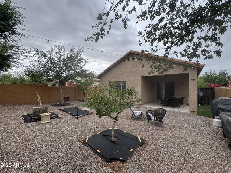 Backyard with gravel